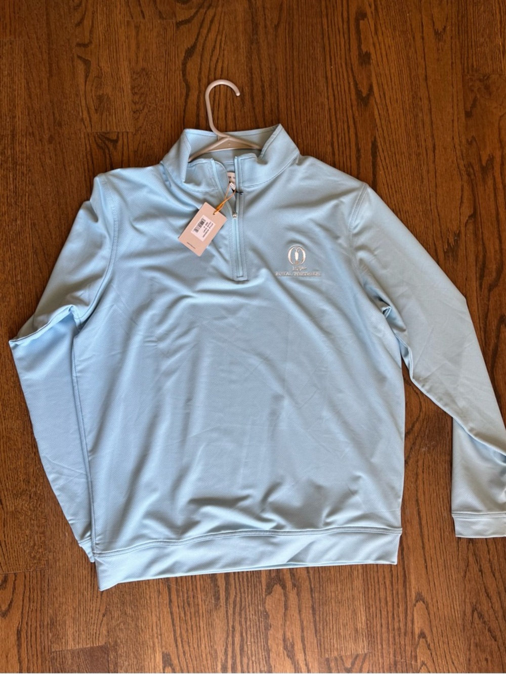NWT Peter Millar Light (British Open 2025) Blue Performance Quarter-Zip Pullover